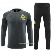 Tuta da Track Felpa Borussia Dortmund 22-23 Grigio