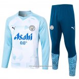 Tuta da Track Felpa Manchester City 2024 Blu e Bianco