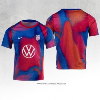 Maglia Prematch Stati Uniti 2024 Blu e Rosso