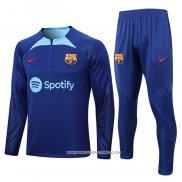 Tuta da Track Felpa Barcellona 2022-2023 Bambino Blu