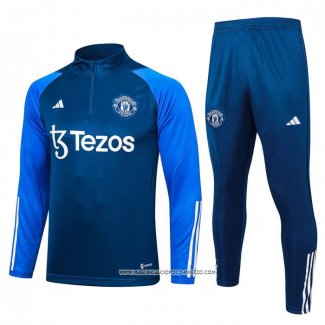 Tuta da Track Felpa Manchester United 23-24 Blu