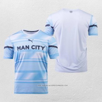 Maglia Prematch Manchester City 2022 Blu