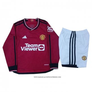 Prima Maglia Manchester United 23-24 Bambino Manica Lunga