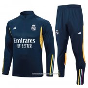 Tuta da Track Felpa Real Madrid 23-24 Bambino Blu