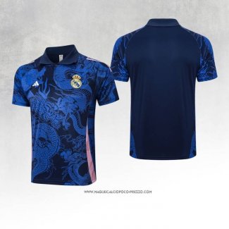 Maglia Polo Real Madrid Blu Dragon 24-25