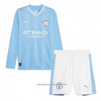 Prima Maglia Manchester City 23-24 Bambino Manica Lunga