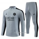 Tuta da Track Felpa Paris Saint-Germain Jordan 23-24 Bambino Grigio