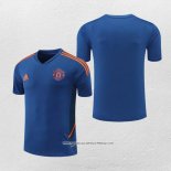 Maglia Allenamento Manchester United 2022-23 Blu