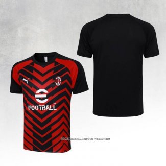 Maglia Allenamento Milan 23-24 Rosso e Nero