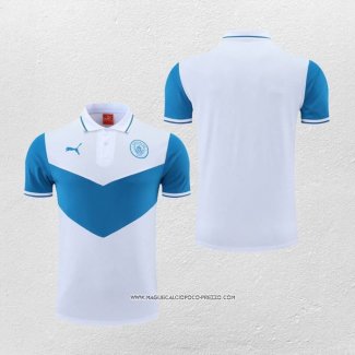 Maglia Polo Manchester City 2022-23 Blu e Bianco