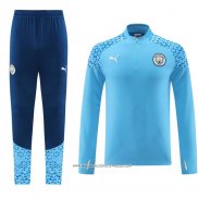 Tuta da Track Felpa Manchester City 2023-24 Azzurro