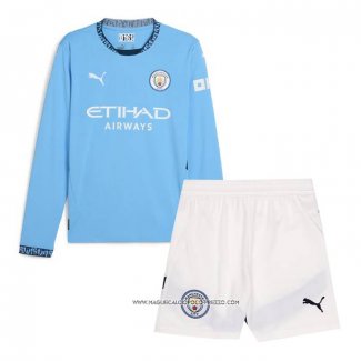 Prima Maglia Manchester City Bambino Manica Lunga 24-25