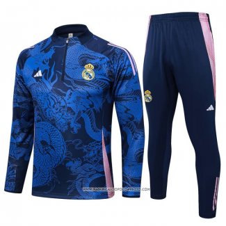 Tuta da Track Felpa Real Madrid Bambino Blu Dragon 24-25