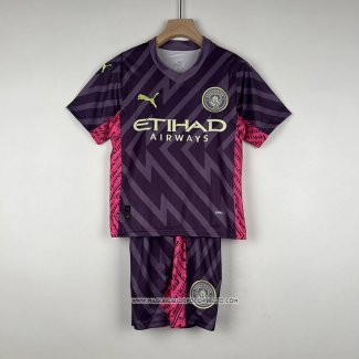 Maglia Manchester City Portiere 23-24 Bambino Purpura