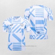 Maglia Prematch Manchester City 2022 Blu e Bianco