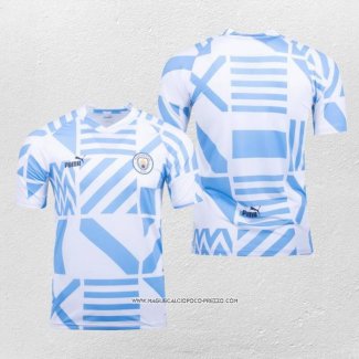 Maglia Prematch Manchester City 2022 Blu e Bianco