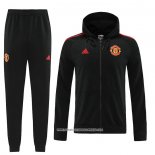 Tuta con Cappuccio Manchester United 22-23 Nero