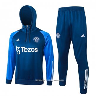 Tuta da Track Felpa Manchester United 2023-24 Blu