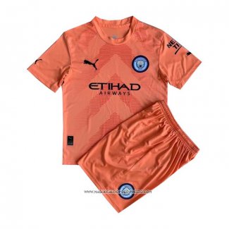 Maglia Manchester City Portiere 22-23 Bambino Arancione