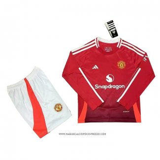 Prima Maglia Manchester United Bambino Manica Lunga 24-25