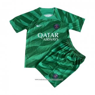 Maglia Paris Saint-Germain Portiere 23-24 Bambino Verde