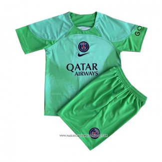 Maglia Paris Saint-Germain Portiere 22-23 Bambino Verde