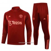 Tuta da Track Felpa Manchester United 2023-24 Rosso