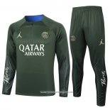 Tuta da Track Felpa Paris Saint-Germain Jordan 23-24 Bambino Verde