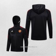 Giacca con Cappuccio Manchester United 2022-23 Nero