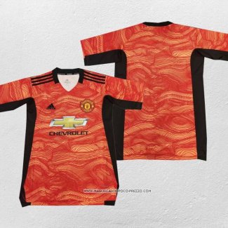 Maglia Manchester United Portiere 21-22 Arancione Thailandia