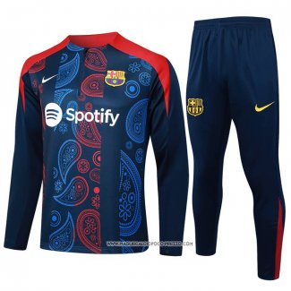 Tuta da Track Felpa Barcellona 2024 Blu e Rosso -25