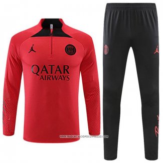 Tuta da Track Felpa Paris Saint-Germain Jordan 22-23 Rosso