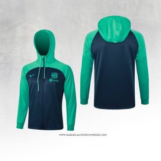 Giacca con Cappuccio Barcellona 23-24 Blu e Verde